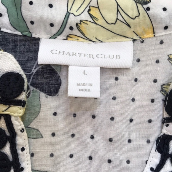 NWT! Charter club large white multi floral tunic - Picture 5 of 8
